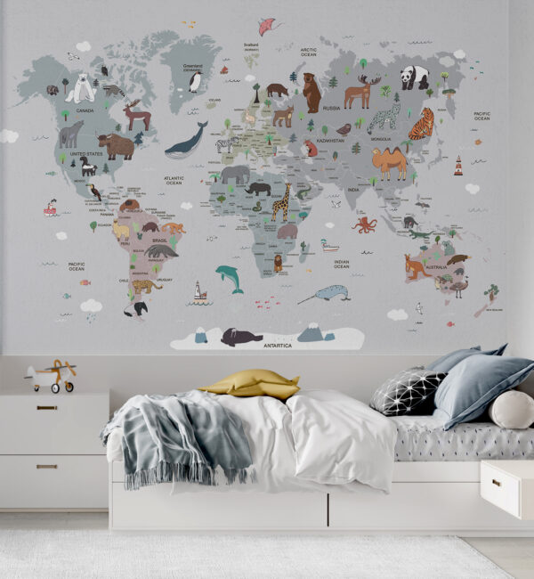Mapa del mundo con animales Mapa del mundo con animales