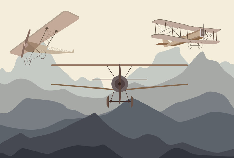 Dos aviones volando en el aire