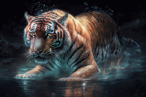 Tigre en el agua Tigre en el agua