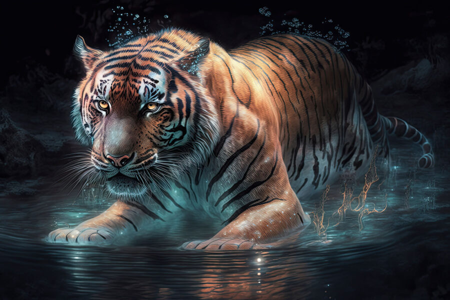 Tigre en el agua