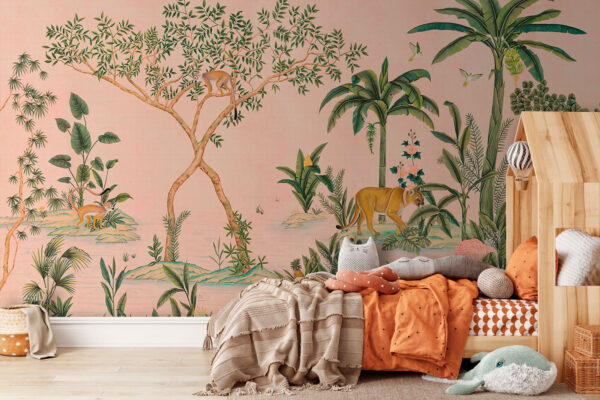 Papel pintado con animales y árboles Papel pintado con animales y árboles