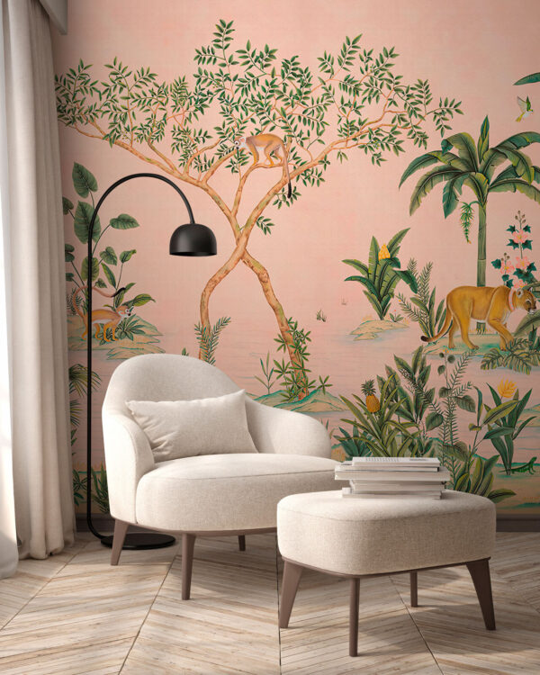 Papel pintado con animales y árboles Papel pintado con animales y árboles