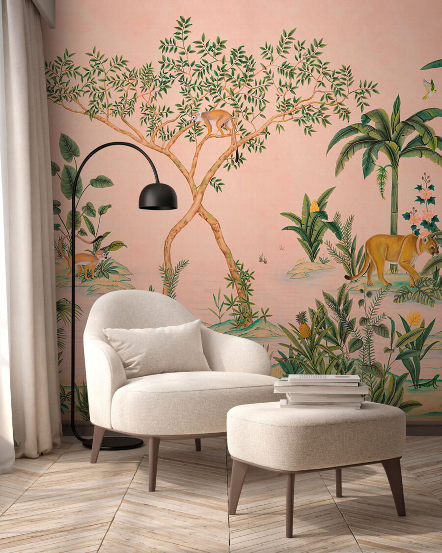 Papel pintado con animales y árboles Papel pintado con animales y árboles