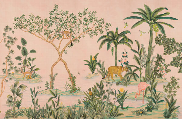 Papel pintado con animales y árboles Papel pintado con animales y árboles