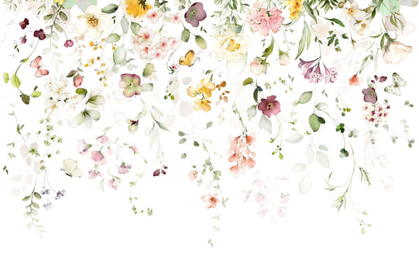 Pintura de flores y hojas Pintura de flores y hojas