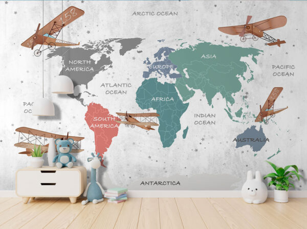 Mapa del mundo con aviones Mapa del mundo con aviones