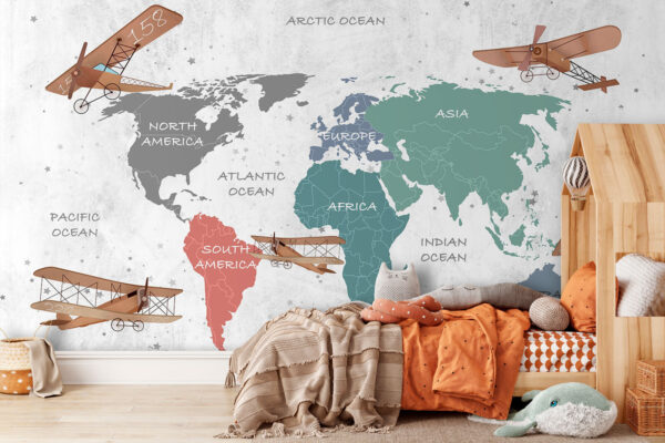 Mapa del mundo con aviones Mapa del mundo con aviones
