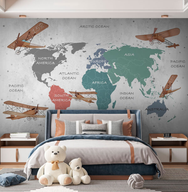 Mapa del mundo con aviones Mapa del mundo con aviones