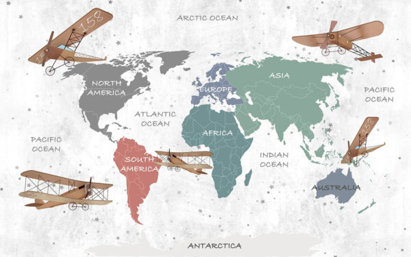 Mapa del mundo con aviones Mapa del mundo con aviones