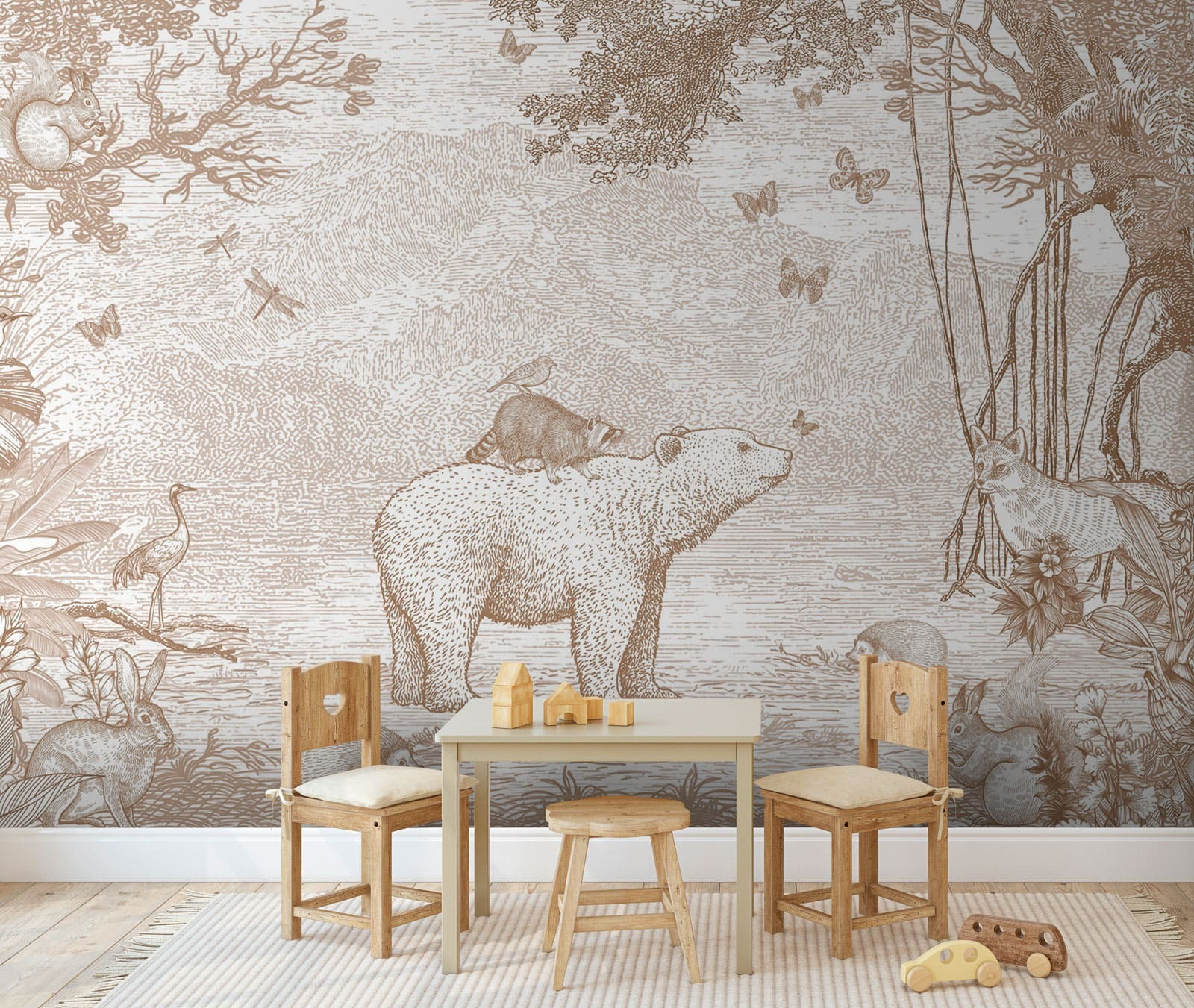 Bear and animals in a forest Bear and animals in a forest