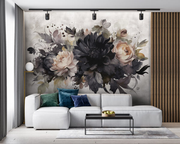 Pintura de flores y hojas Pintura de flores y hojas