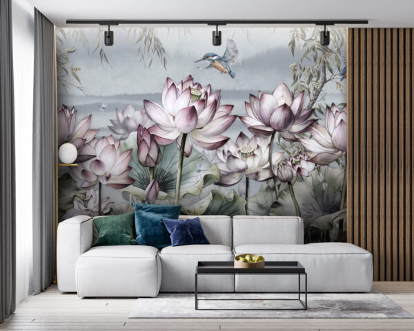 Pintura de flores y un pájaro Pintura de flores y un pájaro