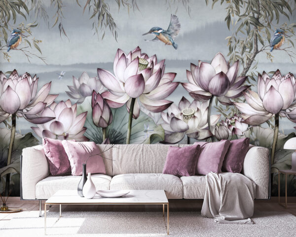 Pintura de flores y un pájaro Pintura de flores y un pájaro