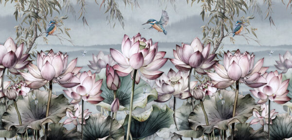 Pintura de flores y un pájaro Pintura de flores y un pájaro