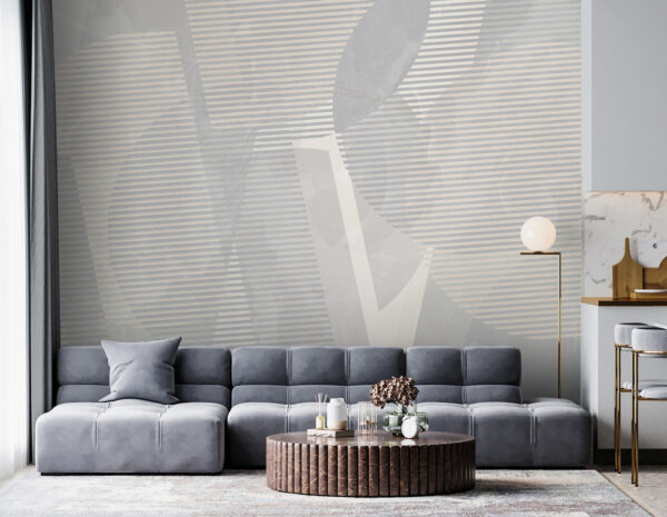 Grey and white abstract art