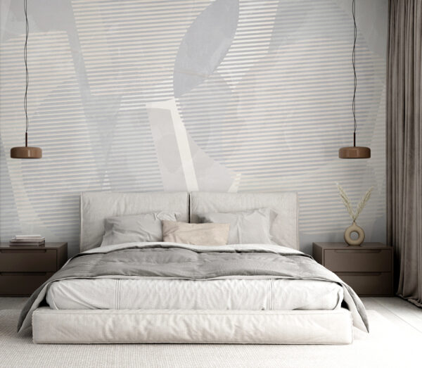 Grey and white abstract art