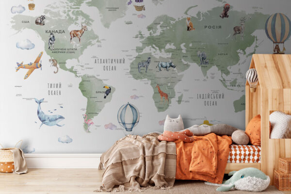 Mapa del mundo con animales y palabras Mapa del mundo con animales y palabras