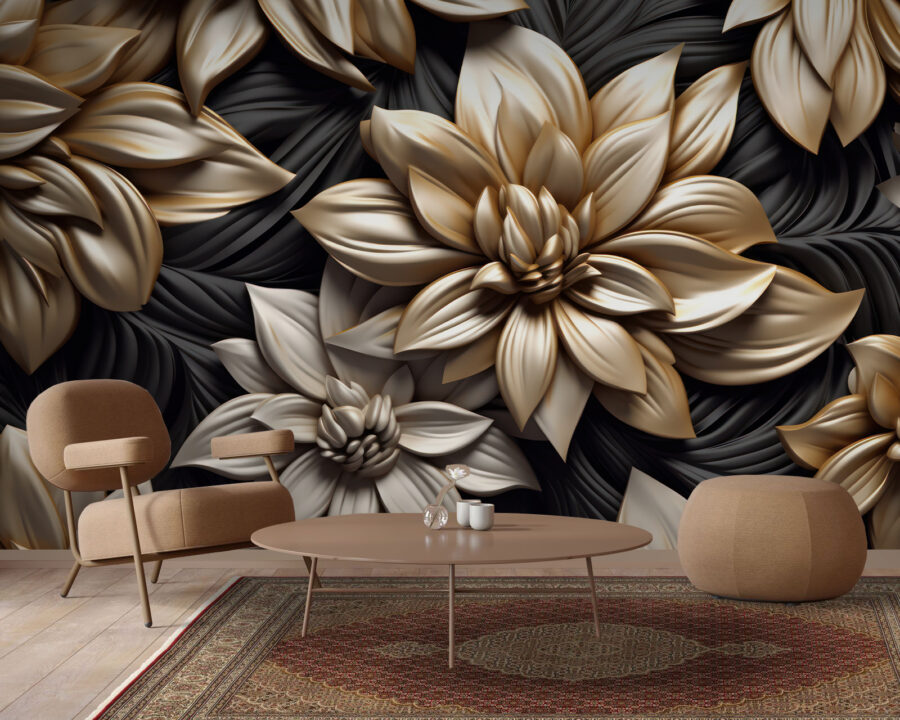 Elegante diseño floral sobre fondo oscuro