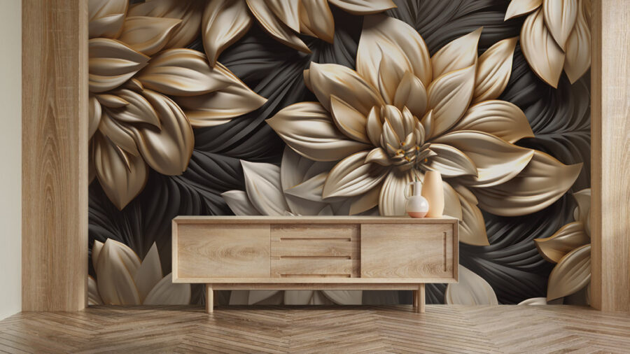 Elegante diseño floral sobre fondo oscuro