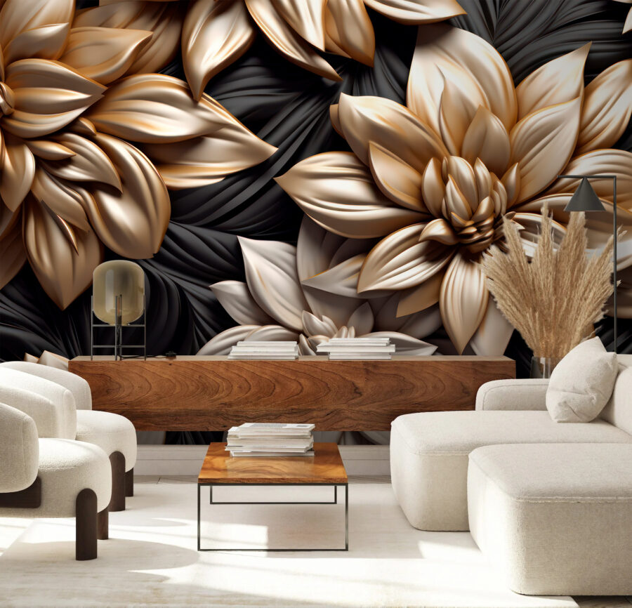 Elegante diseño floral sobre fondo oscuro