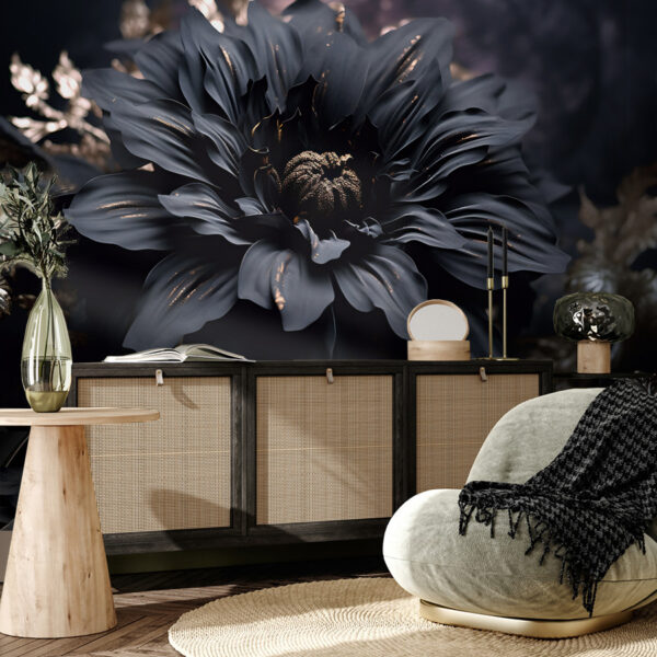 La elegante flor noir brilla en la oscuridad. La elegante flor noir brilla en la oscuridad.