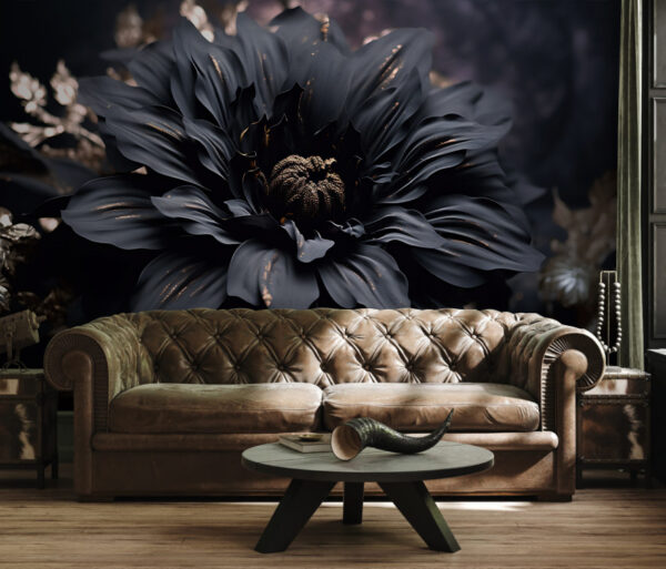 La elegante flor noir brilla en la oscuridad. La elegante flor noir brilla en la oscuridad.