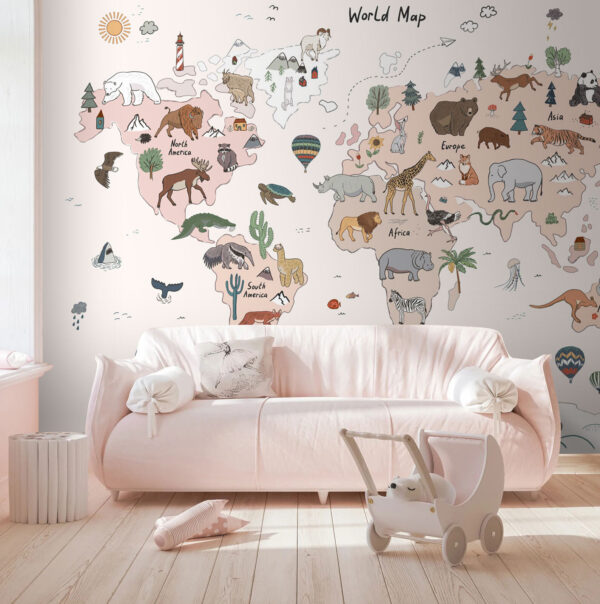 Mapa del mundo con animales Mapa del mundo con animales