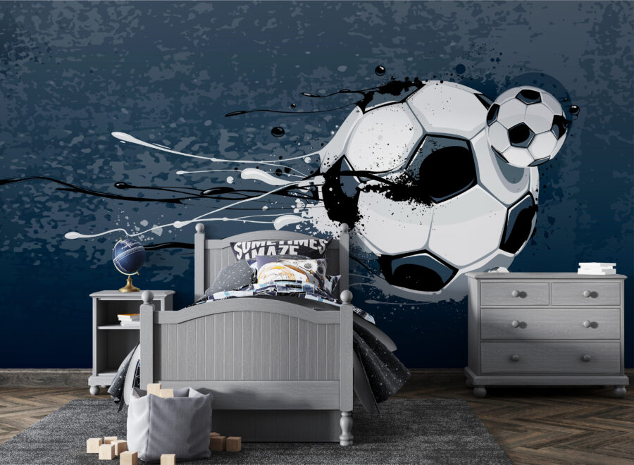 Fotomurales Balón de fútbol con salpicaduras de pintura - Imagen 4