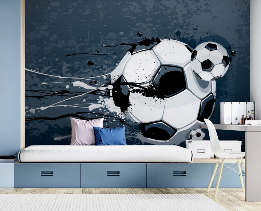 Fotomurales Balón de fútbol con salpicaduras de pintura - Imagen 3