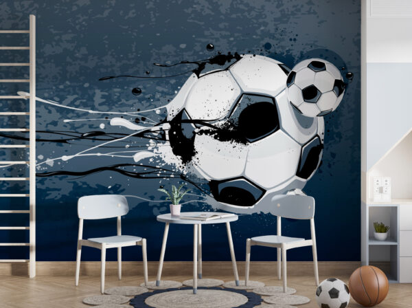 Balón de fútbol con salpicaduras de pintura Balón de fútbol con salpicaduras de pintura
