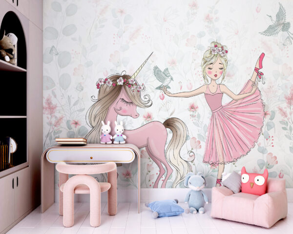 Unicornio y una niña Unicornio y una niña