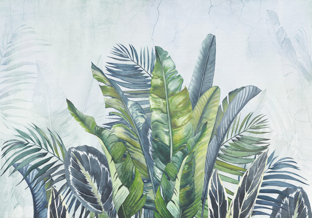 Pintura de un manojo de hojas verdes Pintura de un manojo de hojas verdes