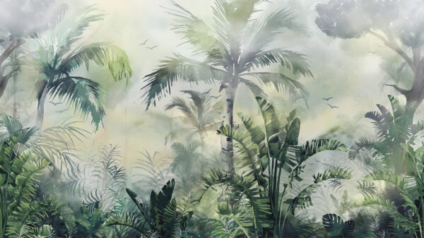 Bosque brumoso con palmeras Bosque brumoso con palmeras