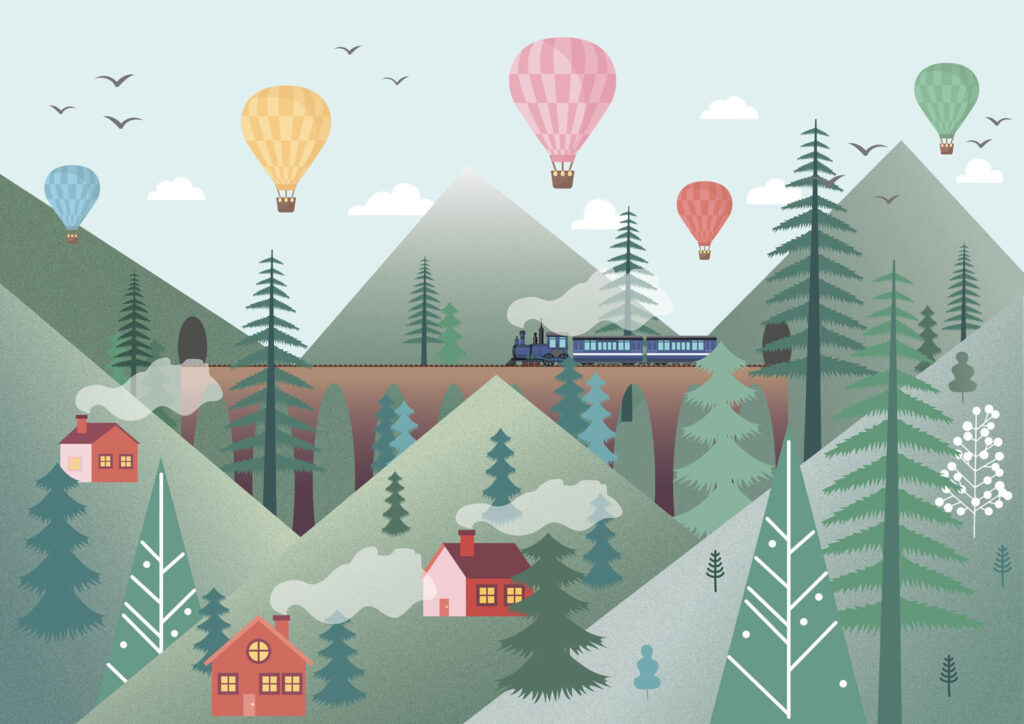 Tren atravesando un bosque Tren atravesando un bosque