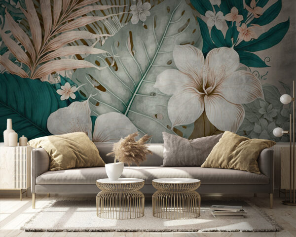 Arreglo floral y follaje tropical. Arreglo floral y follaje tropical.