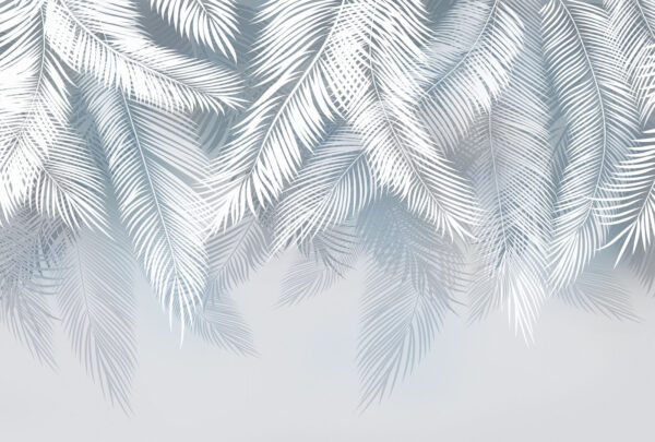 White leaves on a gray background