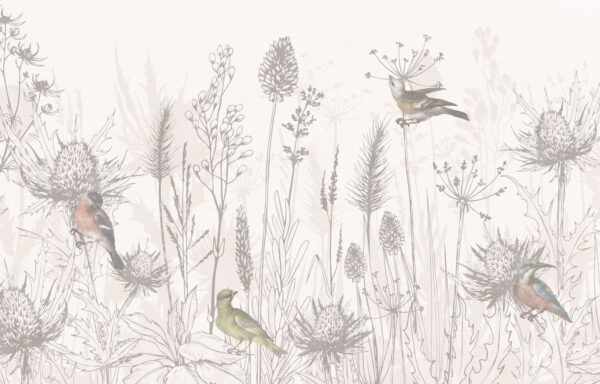 Dibujo de aves y plantas Dibujo de aves y plantas