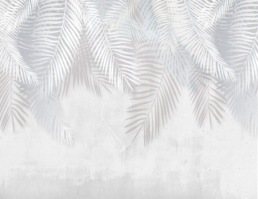 Hojas blancas sobre fondo gris