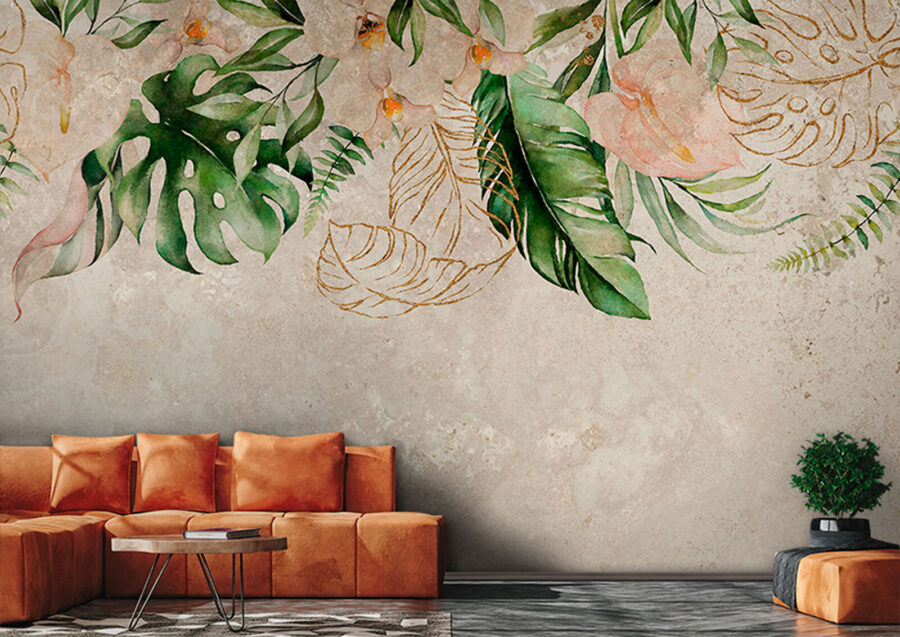 Elegante diseño botánico con tonos suaves
