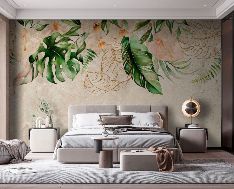 Elegante diseño botánico con tonos suaves