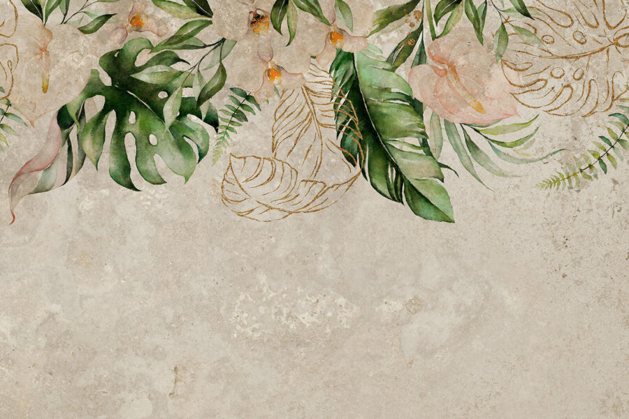 Elegante diseño botánico con tonos suaves