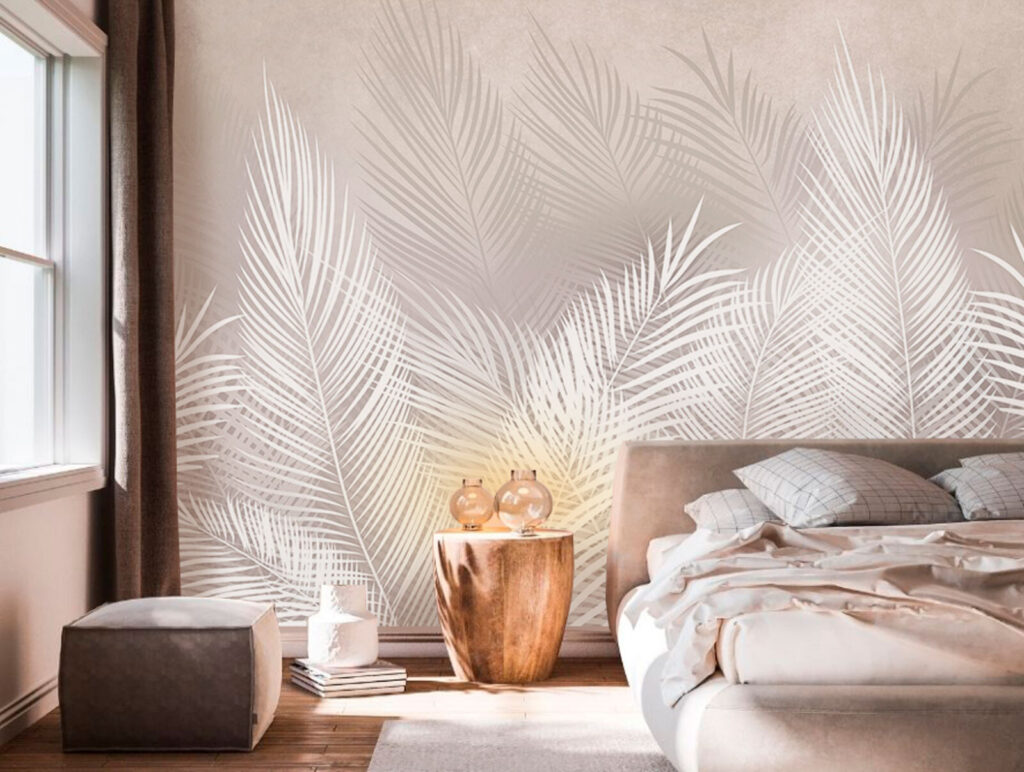 White feathers on a gray background