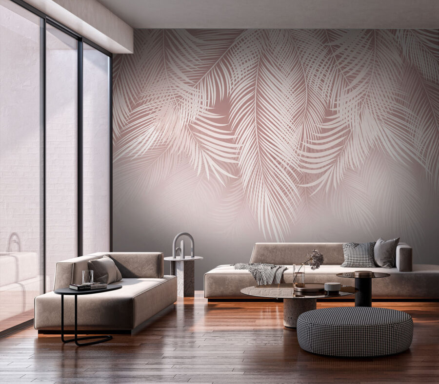 Hojas blancas sobre fondo rosa
