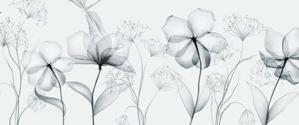 Flores transparentes con hojas Flores transparentes con hojas