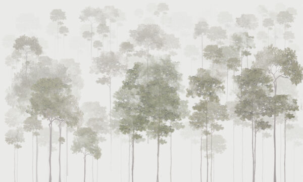 Grupo de árboles en la niebla Grupo de árboles en la niebla