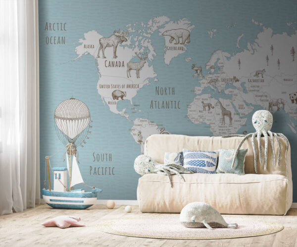 Mapa del mundo con animales Mapa del mundo con animales