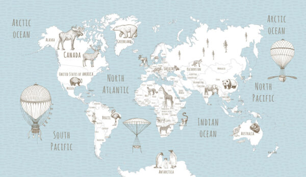 Mapa del mundo con animales Mapa del mundo con animales