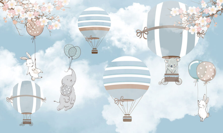 Grupo de elefantes en el cielo