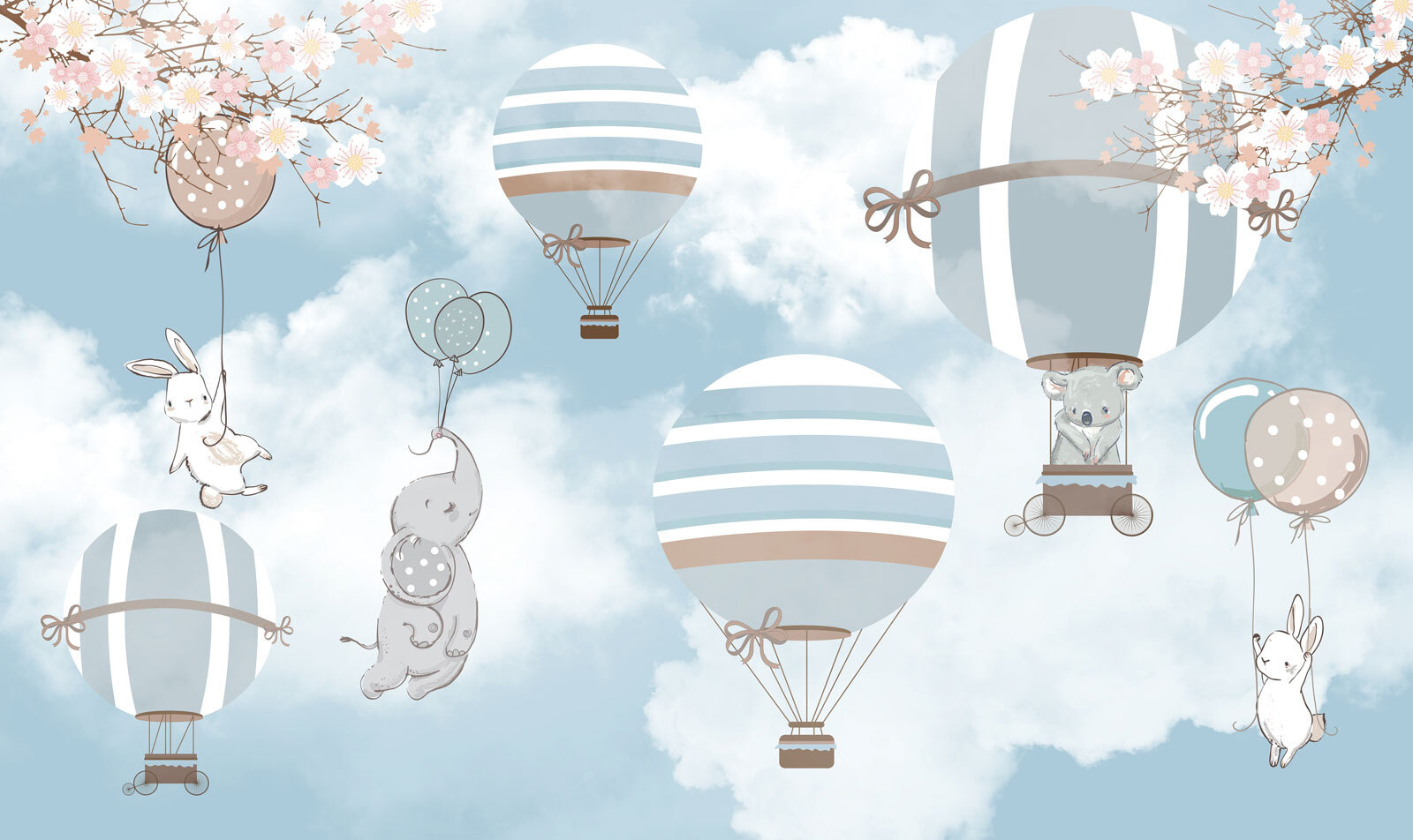 Group of elephants in the sky
