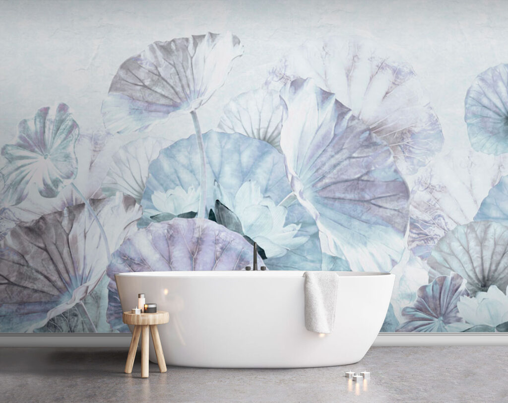 Delicate leaves in soft pastel hues